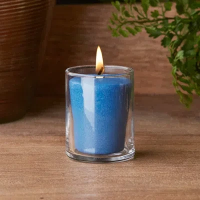 Root Candles Seeking Balance Aromatherapy Empower Votive Candle In Blue