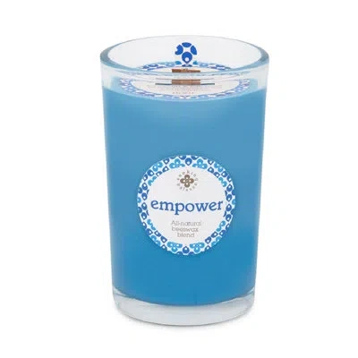 Root Candles Seeking Balance Empower Lavandin And Patchouli Scented Jar Candle In Blue