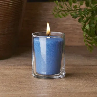 Root Candles Seeking Balance Empower Lavandin And Patchouli Scented Votive Candle In Blue