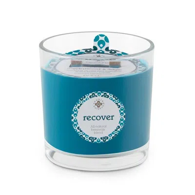 Root Candles Seeking Balance Recover - Sandalwood & Sage Aromatherapy Candle - 12 oz In Blue