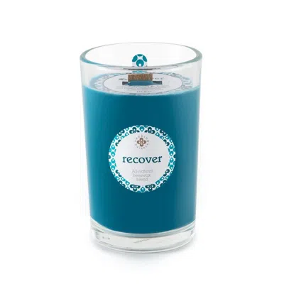 Root Candles Seeking Balance Recover - Sandalwood & Sage Aromatherapy Candle - 8 oz In Blue