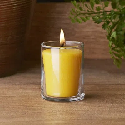 Root Candles Seeking Balance Uplift Lemon And Bergamot Scented Votive Candle In Yellow