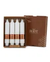 Root Candles Smooth Collenette 7" Taper Candle Set, 4 Piece In White