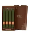 Root Candles Smooth Collenette 9" Taper Candle Set, 4 Piece In Dark Olive