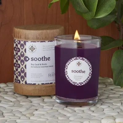 Root Candles Soothe Bay Leaf & Birch Scented Jar Candle In Purple