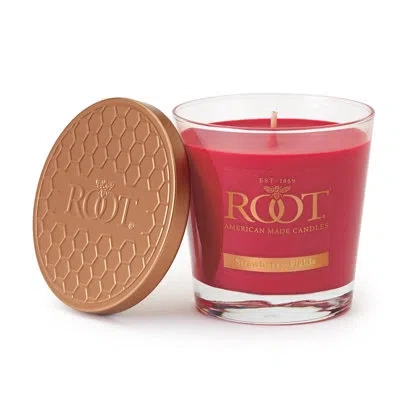 Root Candles Strawberry Fields Scented Jar Candle In Red
