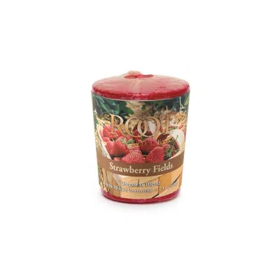 Root Candles Strawberry Fields Scented Votive Candle Set Of 18 In Red