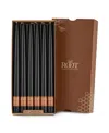 Root Candles Taper 12" Candle Set, 12 Piece In Black