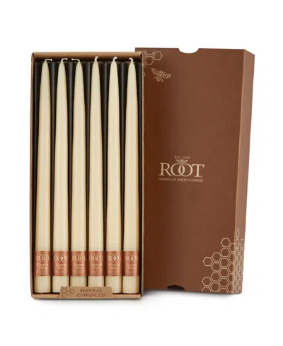 Root Candles Taper 12" Candle Set, 12 Piece In Buttercream