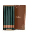 Root Candles Taper 12" Candle Set, 12 Piece In Dark Green