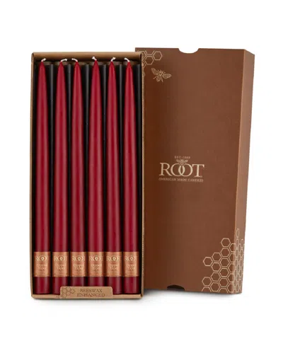 Root Candles Taper 12" Candle Set, 12 Piece In Garnet