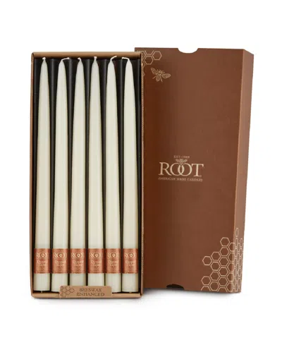 Root Candles Taper 12" Candle Set, 12 Piece In Ivory