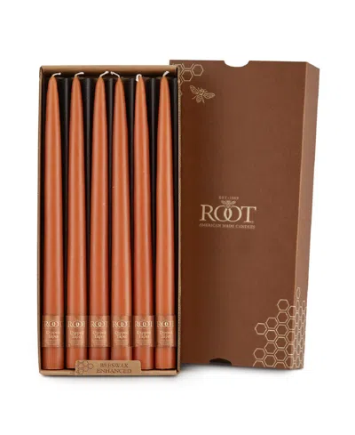 Root Candles Taper 12" Candle Set, 12 Piece In Rust