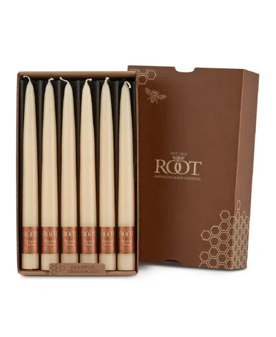 Root Candles Taper 9" Candle Set, 12 Piece In Buttercream