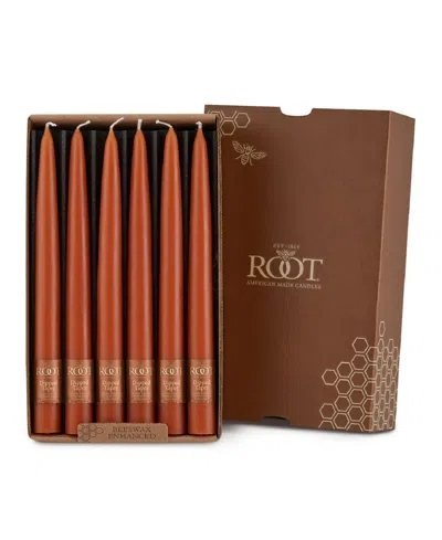 Root Candles Taper 9" Candle Set, 12 Piece In Rust