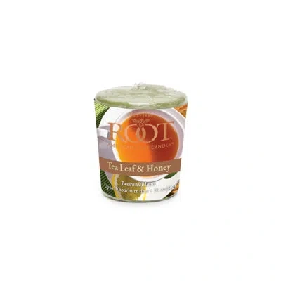 Root Candles Tea Leaf And Honey Scented Votive Candle In Green