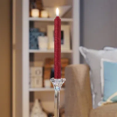 Root Candles Timberline Arista Dinner Unscented Taper Candle In Dark Red