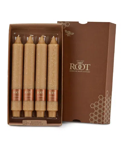 Root Candles Timberline Collenette 9" Taper Candle Set, 4 Piece In Beeswax