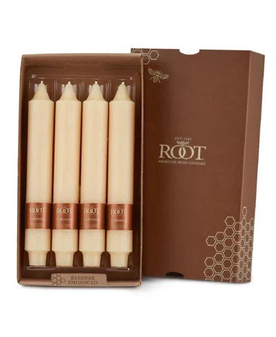 Root Candles Timberline Collenette 9" Taper Candle Set, 4 Piece In Buttercream