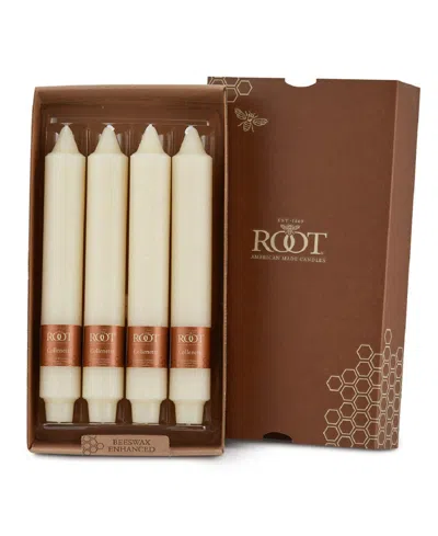 Root Candles Timberline Collenette 9" Taper Candle Set, 4 Piece In Ivory