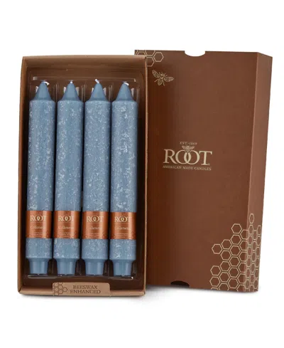 Root Candles Timberline Collenette 9" Taper Candle Set, 4 Piece In Williamsburg Blue