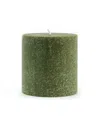 Root Candles Timberline Pillar Candle, 3" X 3" In Dark Olive
