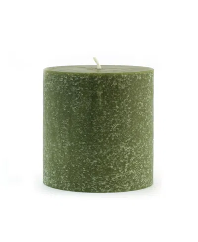 Root Candles Timberline Pillar Candle, 3" X 3" In Dark Olive