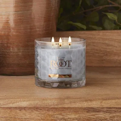 Root Candles Tobacco Vanilla Scented Jar Candle In Gray