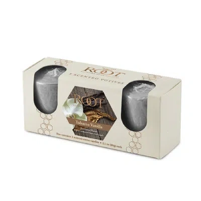 Root Candles Tobacco Vanilla Scented Votive Candle In Gray