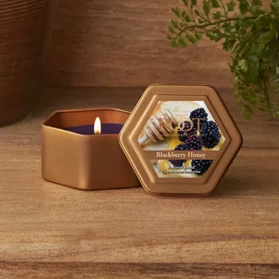 Root Candles Traveler Blackberry Honey Scented Jar Candle In Purple