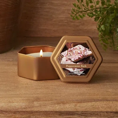 Root Candles Traveler Peppermint Bark Scented Jar Candle In Ivory