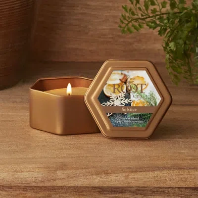 Root Candles Traveler Solstice Scented Jar Candle In Brown