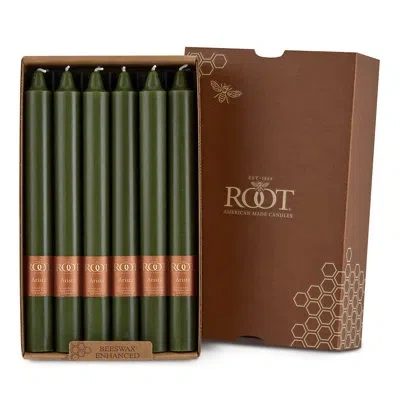 Root Candles Unscented Taper Candle In Dark Olive