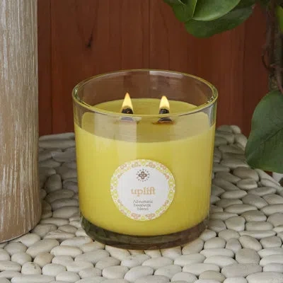 Root Candles Uplift Lemon & Bergamot Scented Jar Candle In Yellow