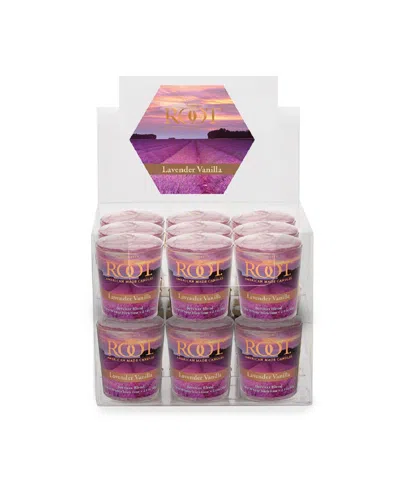 Root Candles Votive Lavender Vanilla 20 Hour Candles Set, 18 Piece In Pink