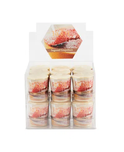 Root Candles Votive Sugar Grapefruit 20 Hour Candles Set, 18 Piece In Buttercream