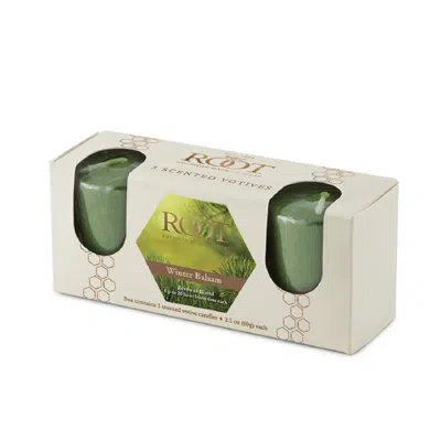 Root Candles Winter Balsam Scented Votive Candle In Green