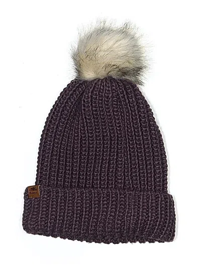 Pre-owned Roots Beanie Hat In Burgundy