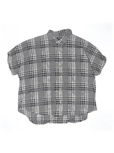 Pre-owned Roots Kids' Short Sleeve Button Down Shirt In Gray
