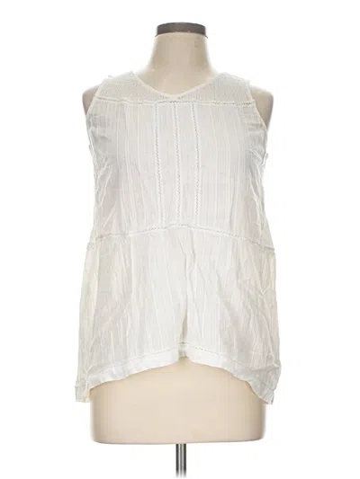 Pre-owned Roots Sleeveless Blouse In White