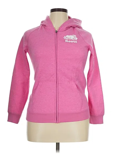 Pre-owned Roots Zip Up Hoodie In Pink