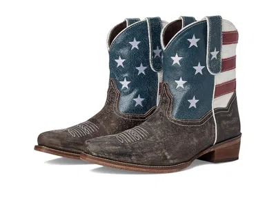 Roper American Flag Shorty Cowboy In Brown