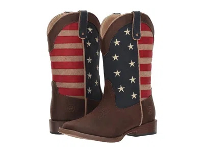Roper American Patriot (toddler/little Kid) Cowboy Boots Faux Leather Vamp Stars & Stripes Shaft : 9 Toddl