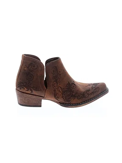 Pre-owned Roper Ankle Boots In Brown