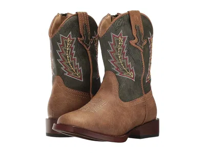 Roper Kids' Arrowheads (toddler) Cowboy Boots Brown Faux Leather Vamp Green Shaft : 8 Toddler M, Synthetic