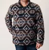 Roper Aztec Fleece Pullover In Grey In Multi