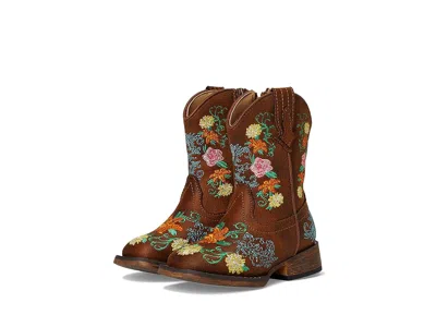 Roper Kids' Bailey Floral (toddler) Girl Cowboy Boots Tan : 8 Toddler M, Leather In Brown