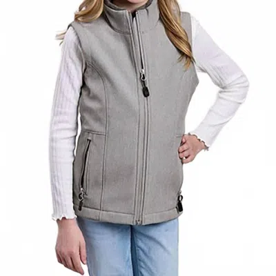 Roper Kids' Bonded Fleece Softshell Vest In Cream/grey In Multi