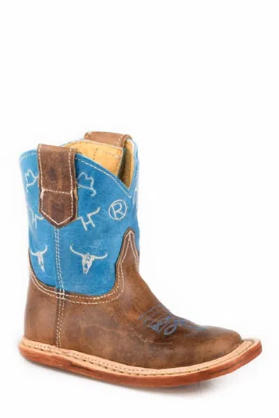 Roper Kids' Boy's Cowbabies Western Boots In Blue In Brown