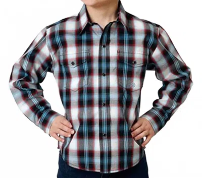 Roper Boy's Snap Western Shirt In Black/multi